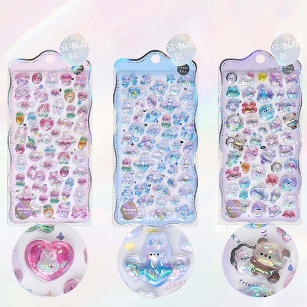 Kawaii 3D Animals Stickers Cute Mini Gradient Stickers Scrapbook Cartoon Sticker DIY Journal Stationery Art Aesthetic Stickers