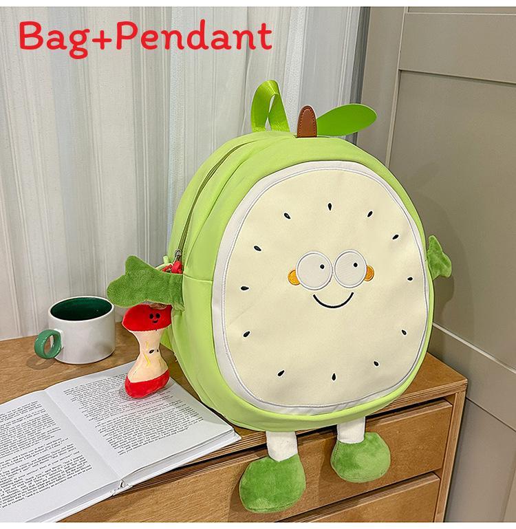Backpack For Kids With Nylon And Fruit Pattern For School And Daily Use