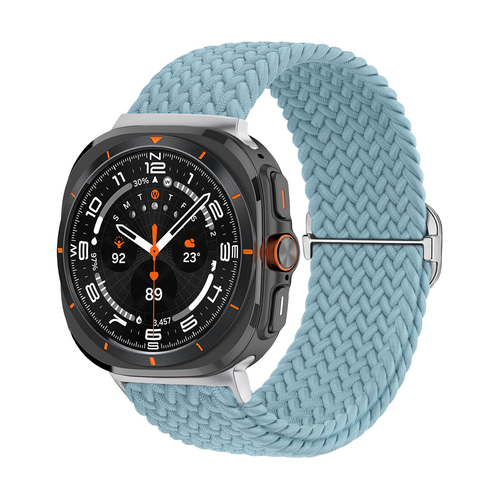 

Плетеный ремешок для Samsung Galaxy Watch Ultra Bands 47 мм мягкий эластичный нейлоновый сменный ремешок для Galaxy Watch Ultra Band женские и мужские аксессуары Galaxy watch Ultra светло-синий