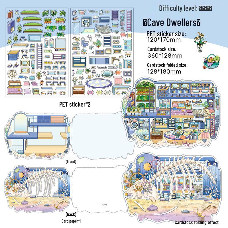Infeel.Me 2.5D Scenery Stickers - My Little House Series: Episode 7 Miniature Houses Craft Fun