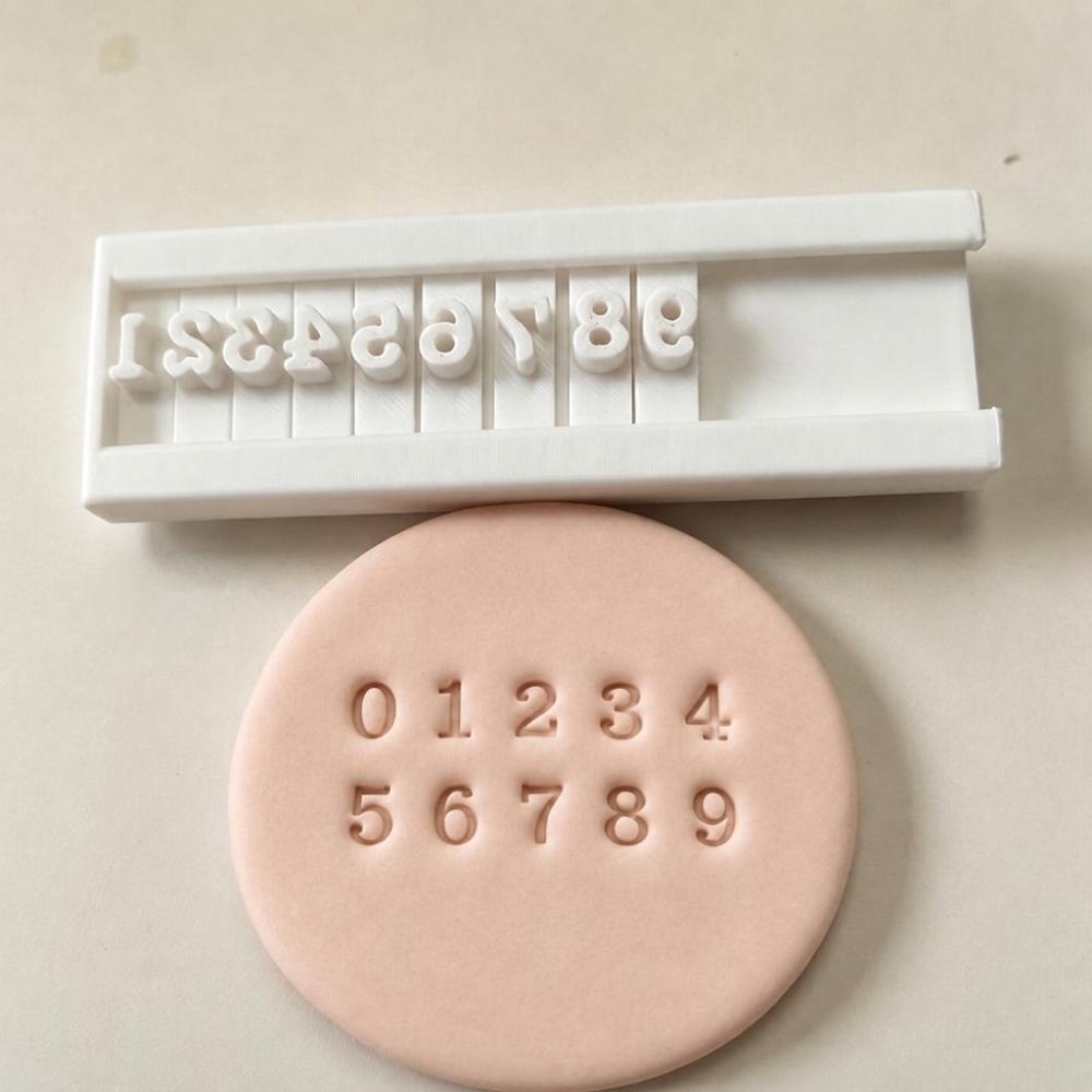 Handmade Pottery Alphabet Stamping Tool with 10 Number Upper Lower Case Clay Stamp Studio Work