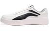 Comfortable Slip Resistant Abrasion Resistant Low Top Skateboard Shoes Unisex White Black AGCP335-4