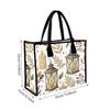 Vintage Winter Printed Canvas Tote Bag Casual Large Capacity Daily Carry Handbag