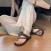 Yuanlitong Sommer neue auf Scheiße treten Gefühl dicksohlige Halb-Mopp Sandalen Damen tragen koreanische Version Zehen vielseitige dicksohlige Sandalen