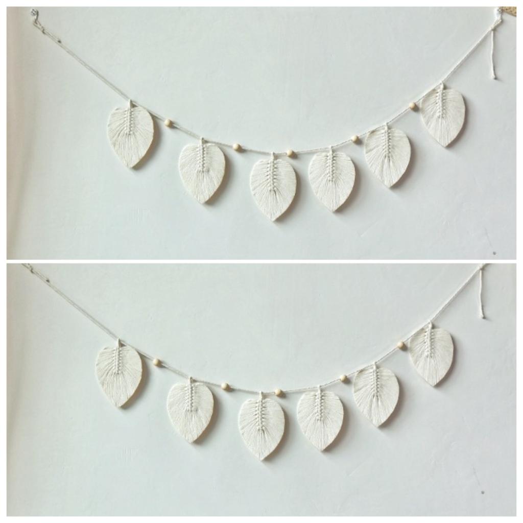 Wall Hanging Boho Handmade Cotton Rope Leaf Tapestry Macrame Wall Decor for Living Room Bedroom Minimalist Home Decoration 140cm