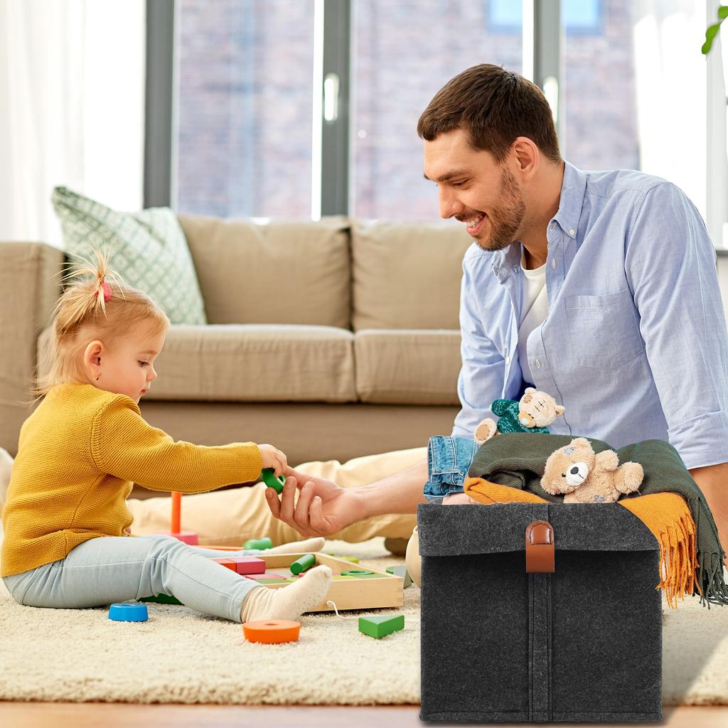 6Pcs Fabric Cube Foldable Storage Organizers Clothes Blanket Organizer Box Closet Storage Bins with Hanging Ring Toys Basket Hot