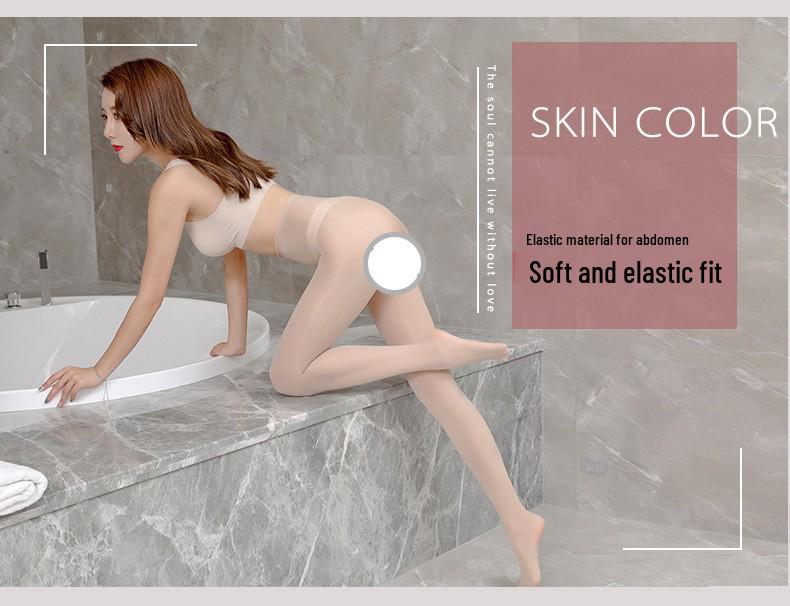 Glänzende schwarze Strumpfhose mit offenem Schritt und sexy Versuchungsstrümpfen für Damen