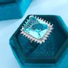 2026 European and American Rings, Inlaid with Lake Blue Zircon, Ring Jewelry.