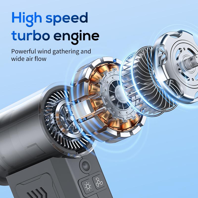 Portable Handheld 110000 RPM High-Speed Violent Fan Air Duster Brushless Motor turbo fan for Car Interior Cleaning Keyboard