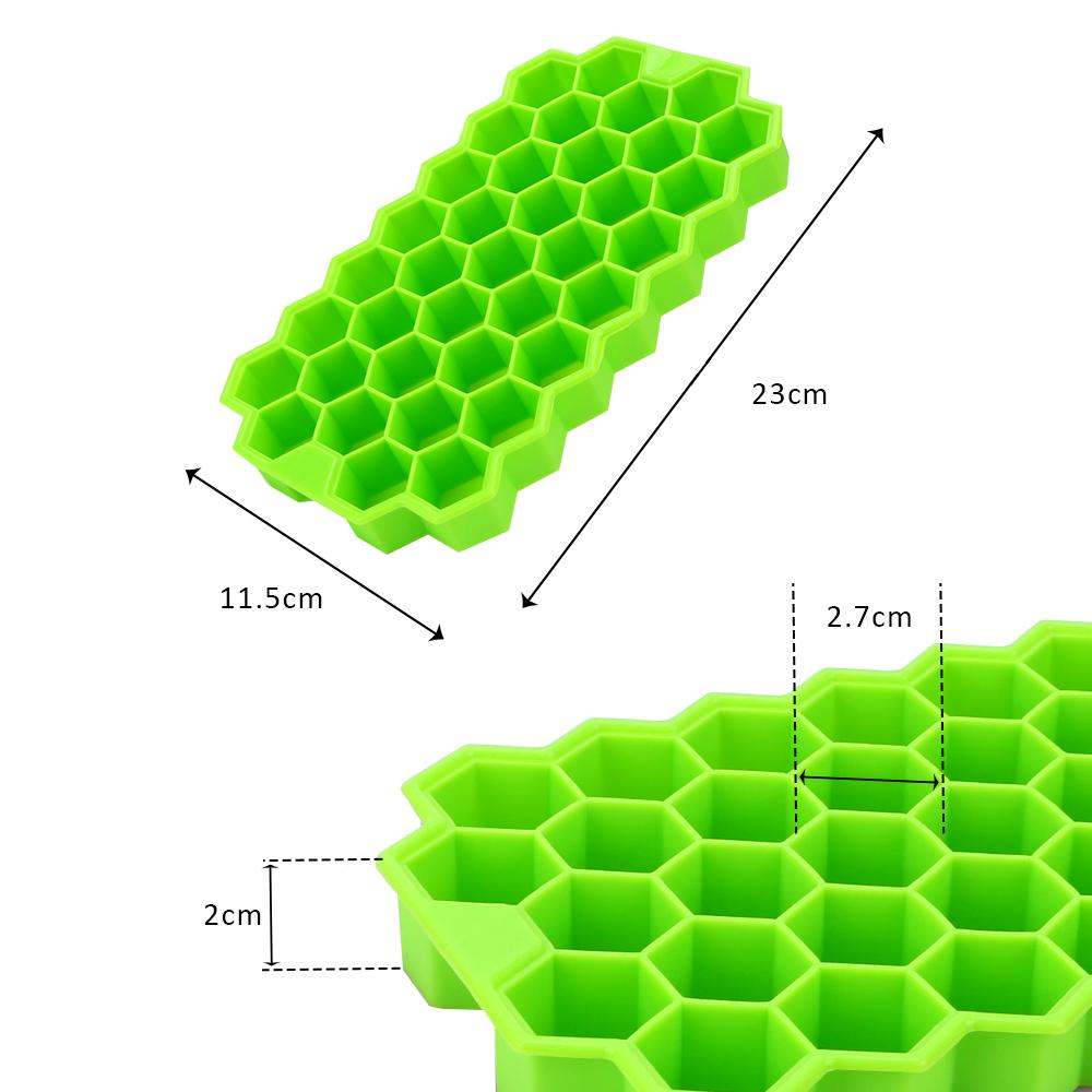 Ice Cube Maker Mold Ice Cream Tools Honeycomb Ice Cube Tray With Lids 37 Cubes For Whiskey Cocktail Cold Drink
