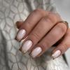 24PCS Pink Diamond French Square Press On Nails Ins Style with Line Design False Nails Simple Elegant Sweet Manicure for Daily