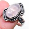 Rozenkwarts Edelsteen Handgemaakt 925 Sterling Zilveren Sieraden Ring Maat 9