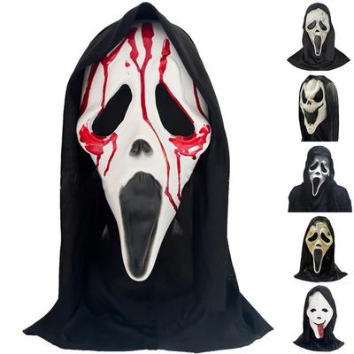 Scream Ghost Gesichtsmaske mit Kapuze Halloween Horror Fun Kostüm Scream Killer