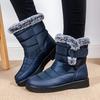 Warme Dicke Plüsch Schneestiefel Damen Imitation Kaninchenfell Plateau Stiefeletten Frau Wasserdicht Kurz Botas Mujer Übergröße 44