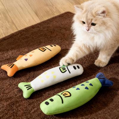Plush Fish Cat Toy Natural Catnip Soft Self Play Exercise Toy Interactive Chew Kicker Kitten Toy for Indoor Cats