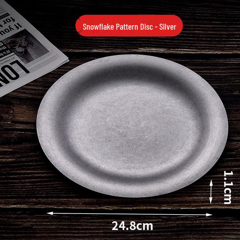 ZISIZ Gold Snowflake Pattern Dinner Plate Set (2 Pcs)