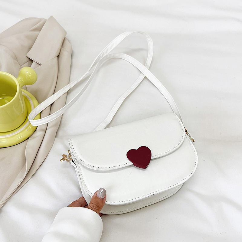 Trendy Black White Pink Casual Simple Shoulder Bag Stylish Saddle Bag For Women