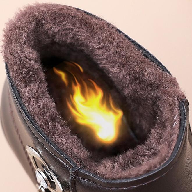 Winter Boots Fashion Women Ankle Boots Plush Warm with Metal Cotton Shoes Woemn Non-slip Waterproof Boots