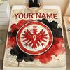 Custom Name,Eintracht Frankfurt Printed Flannel Blanket, Soft Throw for Bedroom Sofa, Washable, Christmas Present, Great Gift.