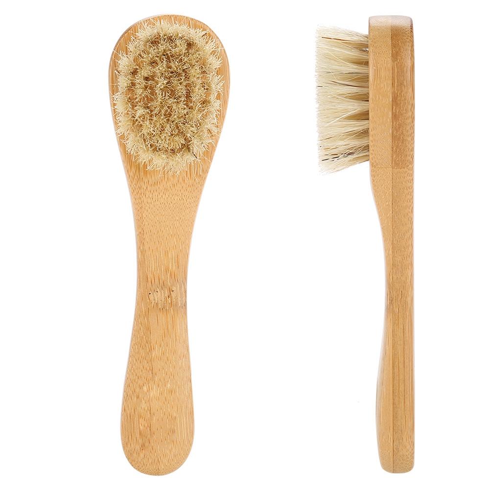 Wooden Handle Face Brush Exfoliating Cleaning Skin Brush Tool