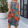 Women's Fashionable Floral V Neck Loose Sleeveless Pullover Dress