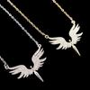 Temperament Zinc Zinc Alloy Crystal Angel Wings Choker Korean Neck Jewelry Woman Necklaces Clavicle Chain