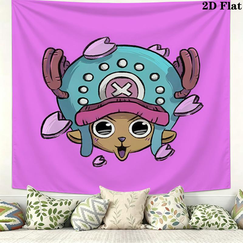 One Piece Tony Tony Chopper Wall Tapestry Aesthetic Wall Hanging Printed Fabric Blanket Decorative Tapestries for Bedroom Living Room Home Decor
