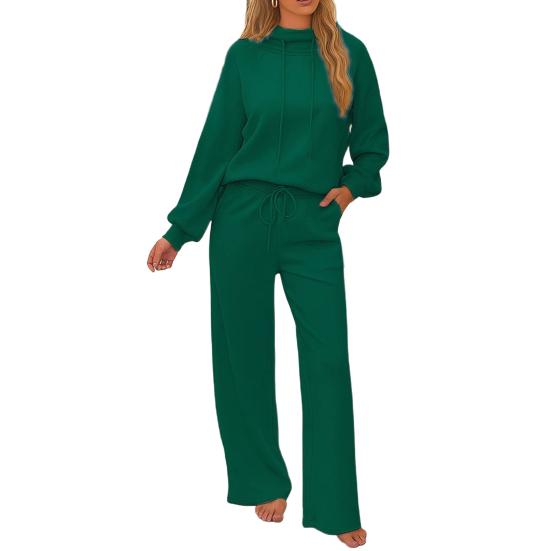 

Women s Two Piece Outfits Long Sleeve Pullover Hoodie Wide Leg Pants Tracksuit Sets Fall Casual Lounge Sweatsuit S