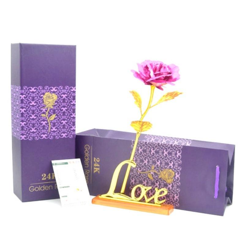 24 K Gold Plated Romantic Rose Flower Christmas Valentine's Day Gifts