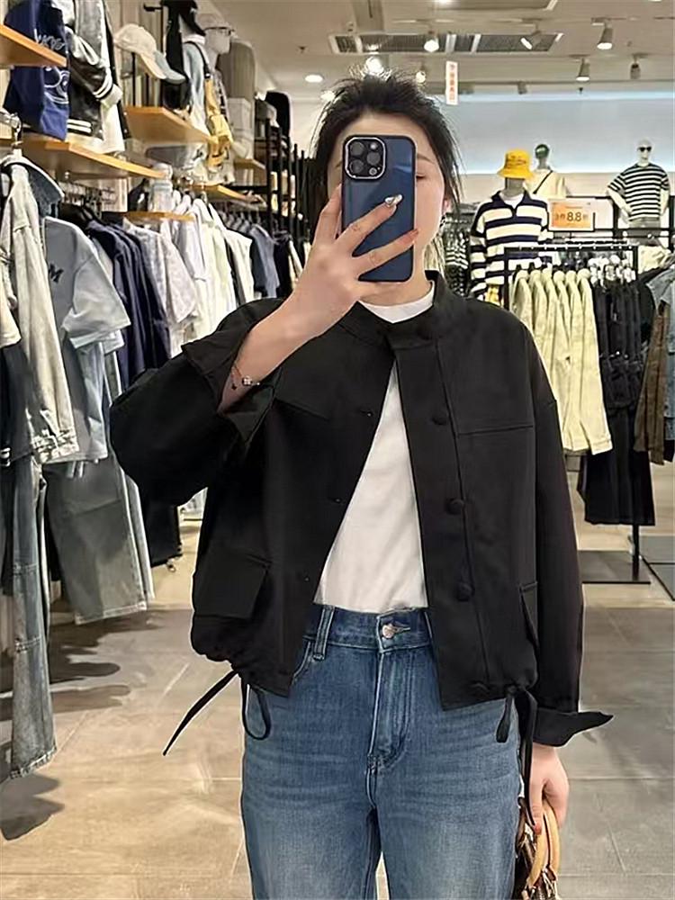 

Женская миниатюрная бейсбольная куртка в корейском стиле - Новинка весны 2025 года, Повседневный и молодежный топ для работы. Medium чёрный