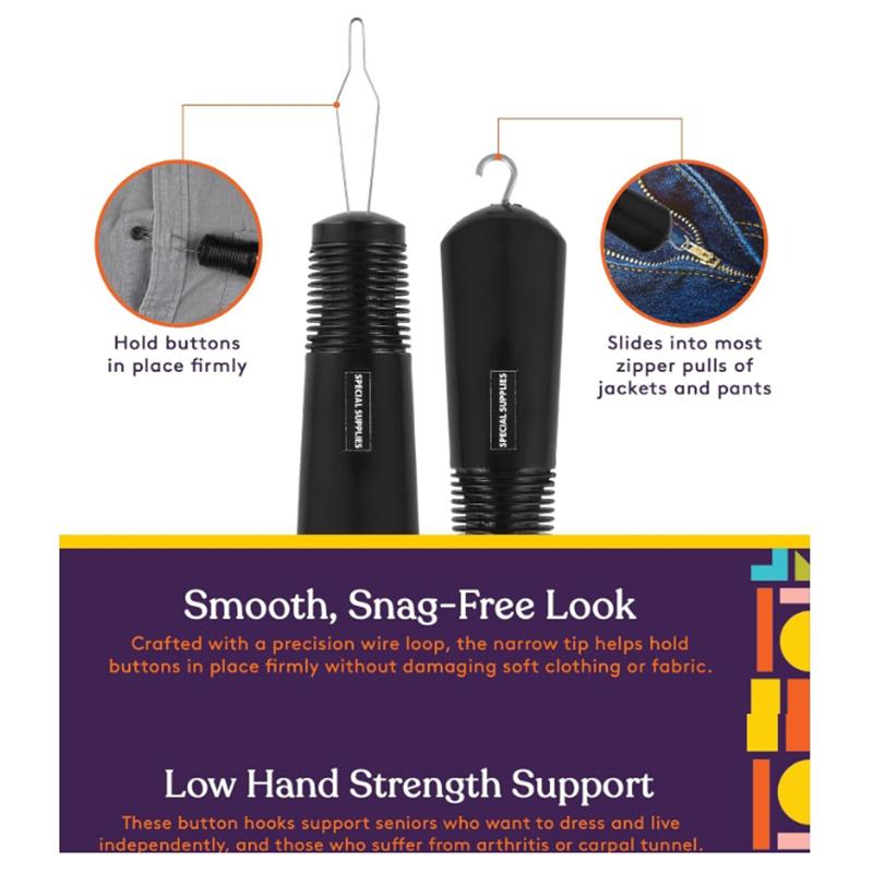 Knopfhelferwerkzeug für ältere Menschen Knopfanzieherwerkzeug Knopfverschlusswerkzeug Knopfhaken und Reißverschlussanhänger Knopfhilfsvorrichtung Reißverschluss