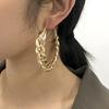 Exaggerated Creative Earrings Women, Personalized Punk Big Circle Earrings Thick Chain Earrings