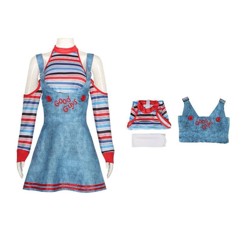 

Halloween Childs Christmas Play Chucky Cosplay Costume Comfortable Clothes Anime S
