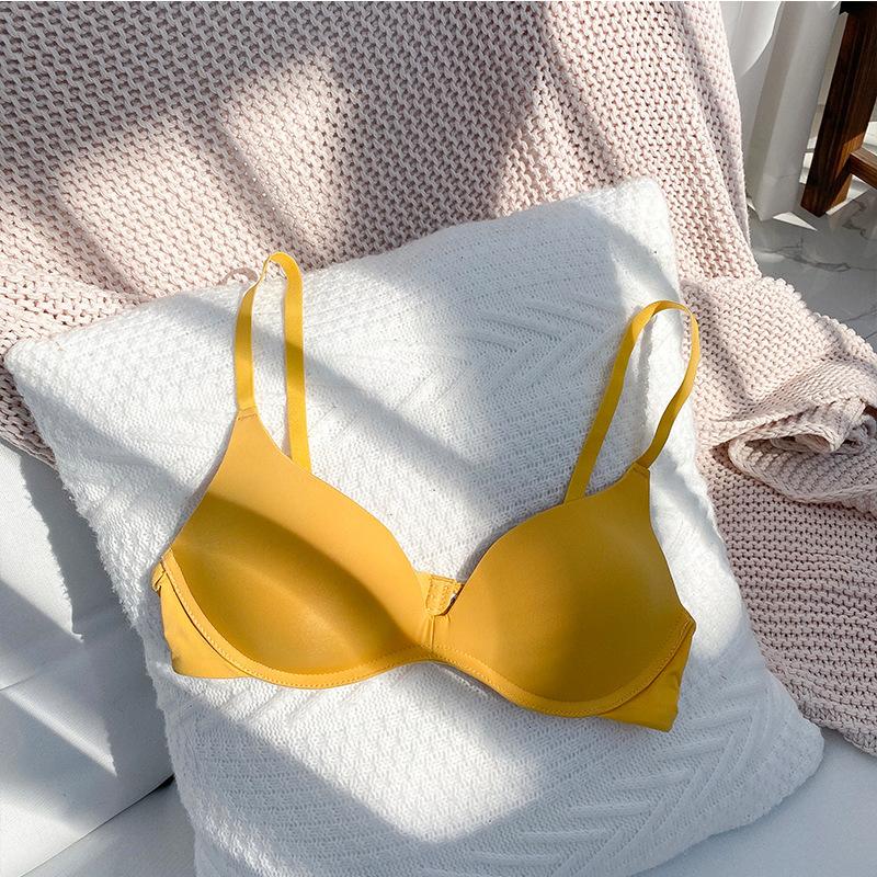 Dark Gray Seamless Underwired Bra with Adjustable Thin Straps S жёлтый