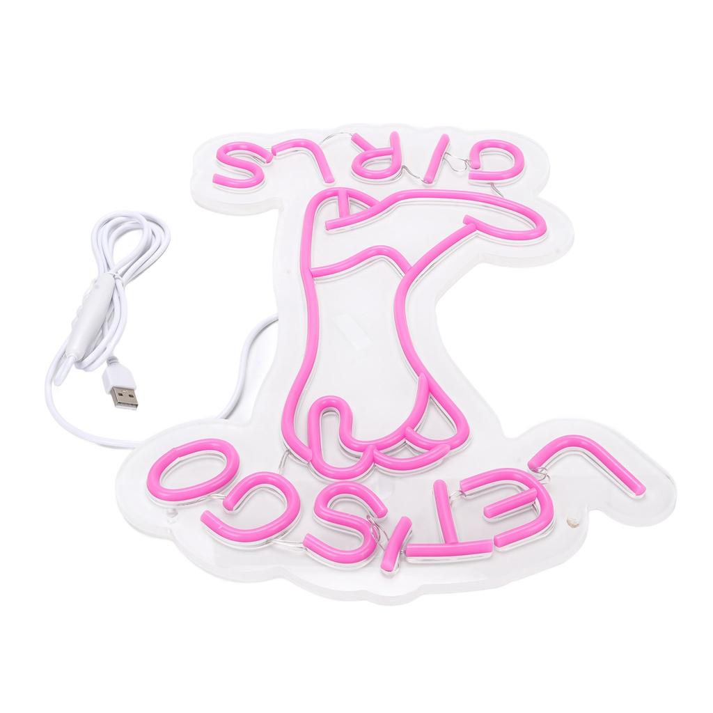 LED Neon Light Lets Go Girls Boot Sign Wall Decoration for Bachelor Birthday Party Photography Prop