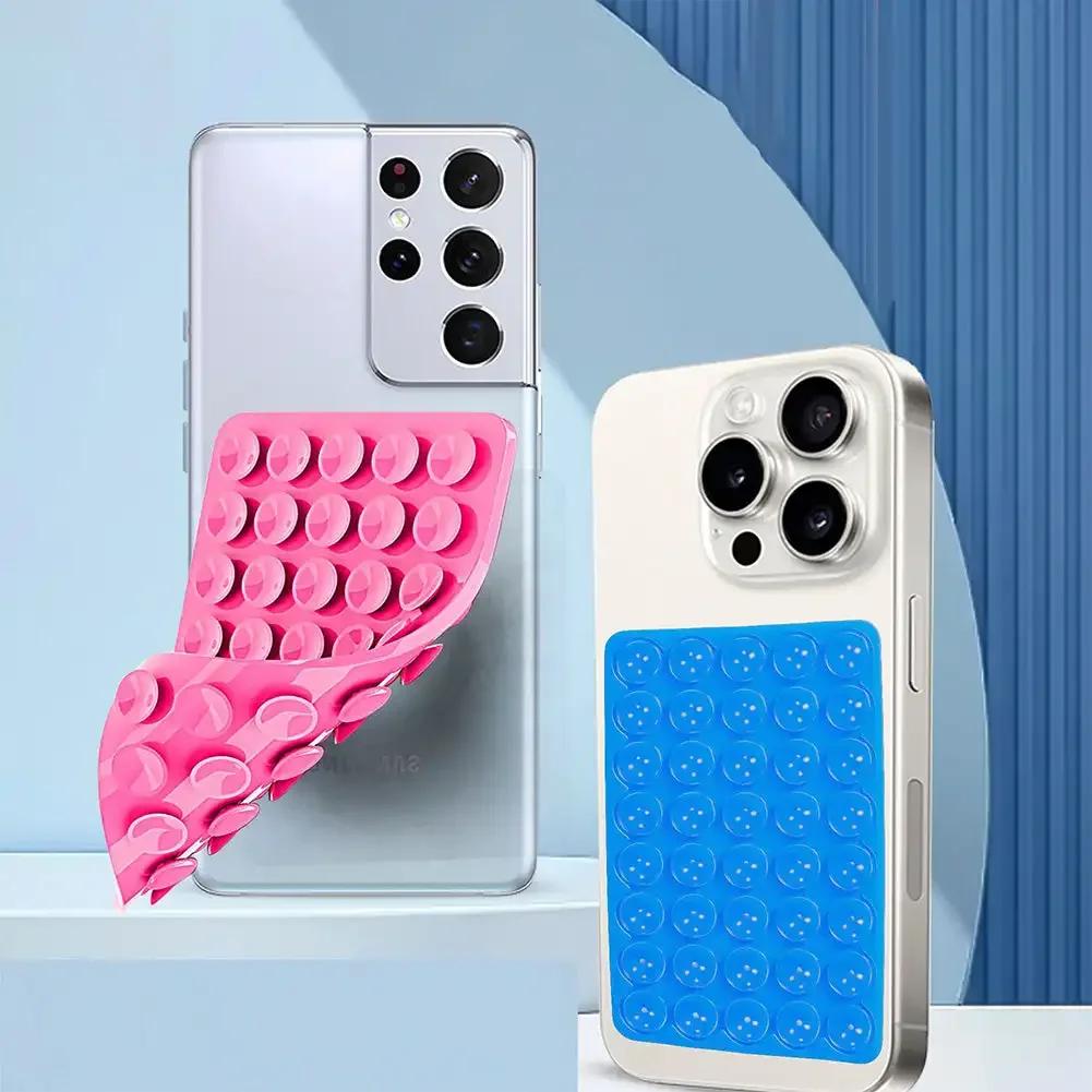 Double Side Silicone Suction Pad Phone Holders Fixture Suction Cup Backed Adhesive Silicone Rubber Sucker Pad for Fixed Pad