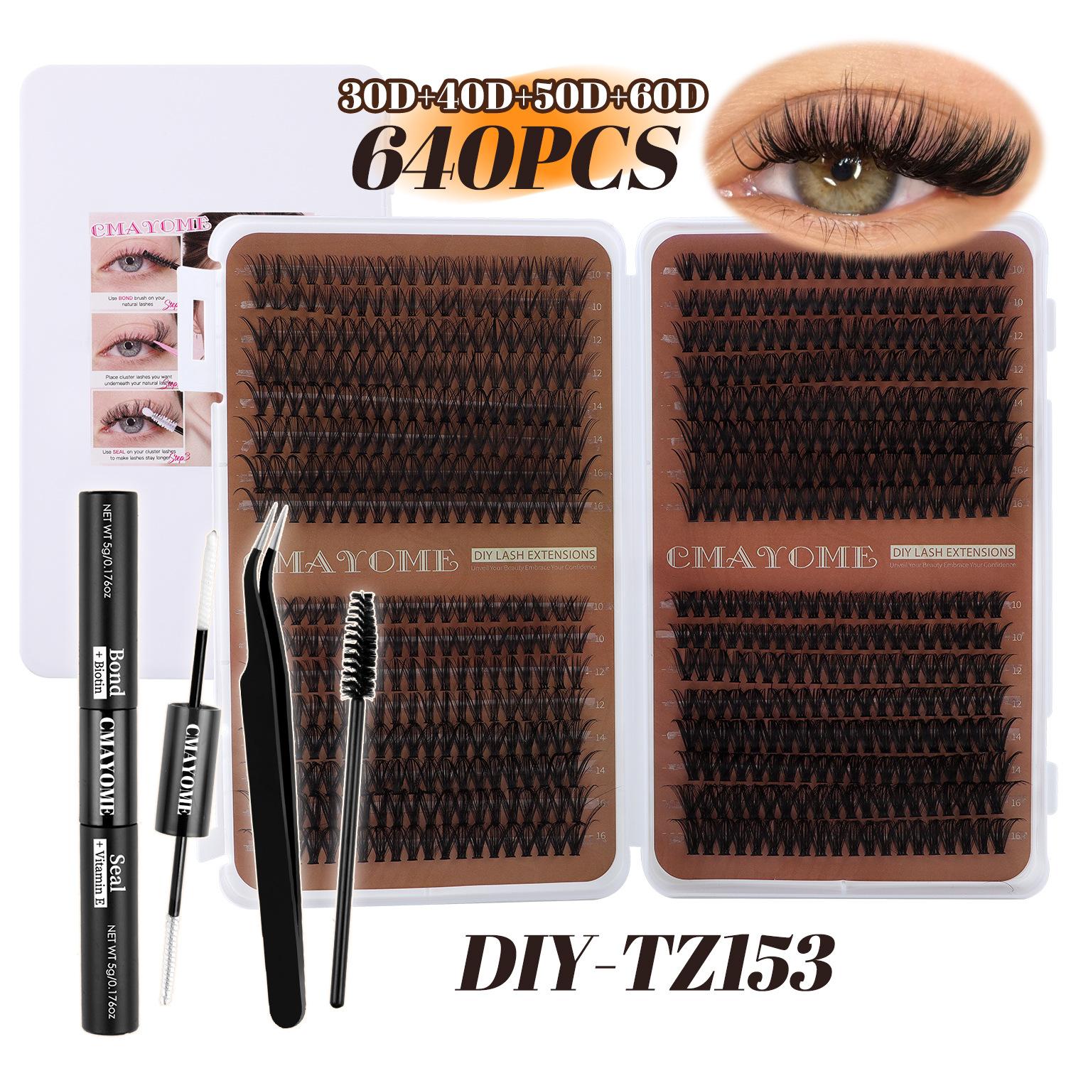 

640 Пучків DIY Багаторазові Вії Книга Південно-Східна Азія Натуральні Густі D Сегментований Набір Накладних Вій