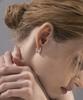 Jnui Pleated Curve Earrings Silver