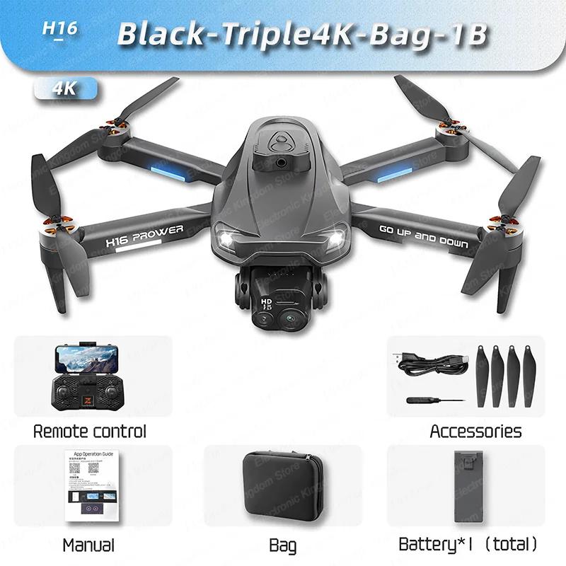 New H16 Mini Drone GPS Rc Drone HD Optical Flow Positioning 360° Obstacle Avoidance Brushless Motor Gesture Photography Foldable Quadcopter UAV