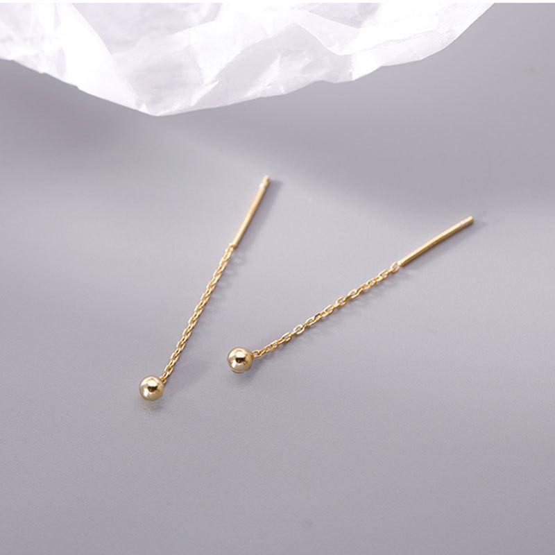 Korean Dangle Earring Geometric block Round Long Tassel Bar Drop Earrings For Women Minimalism Ear Line Kpop Jewelry Gift