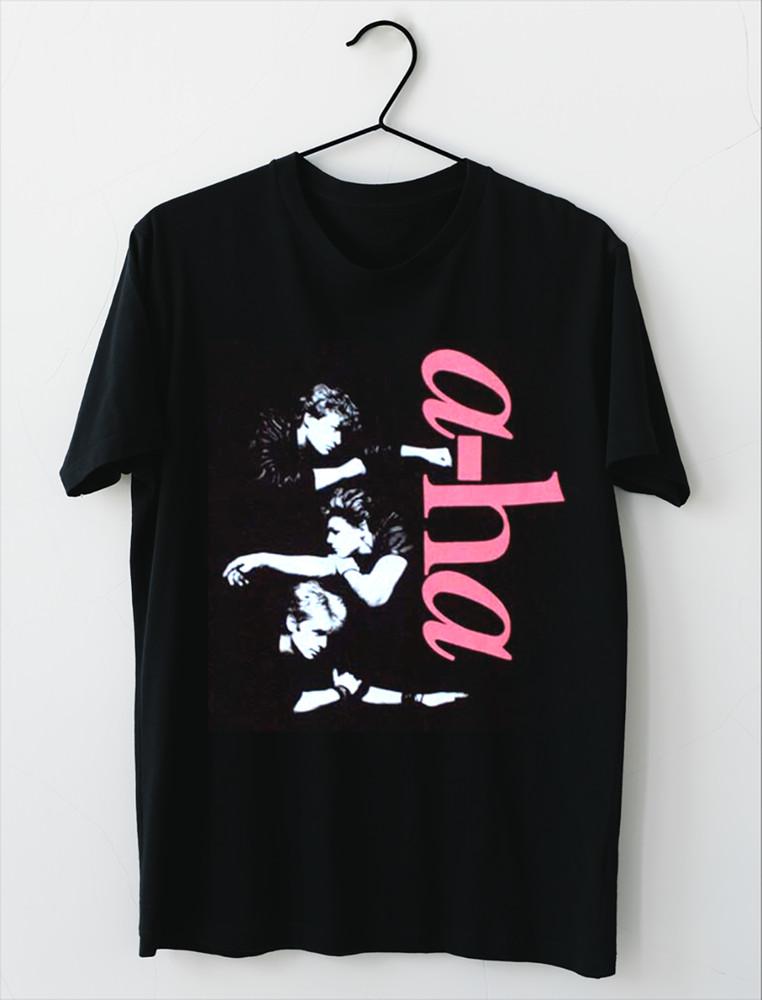 NEW AHa band Short Sleeve Cotton Black All Size TShirt Unisex T-Shirt XL