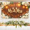 Mr & Mrs Wedding Backdrop Banner Party Decorations Engaged Banner Photo Booth Props Wedding Shower Party Decoration for Reception Bridal Shower