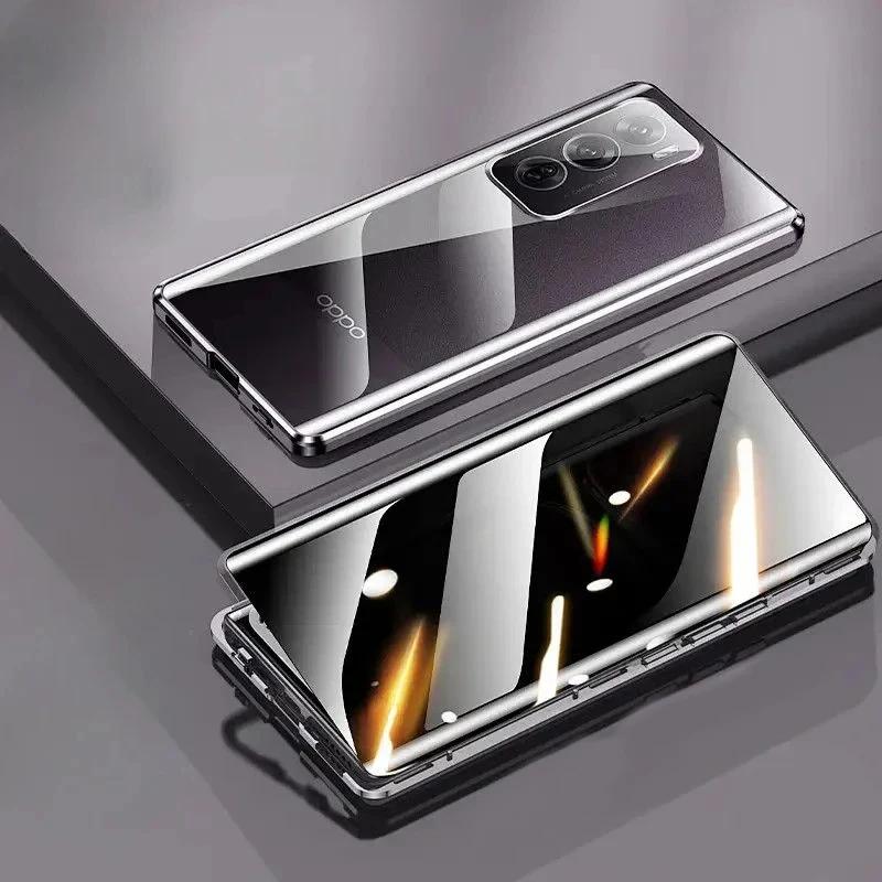 Metalowe Etui Anty Peeping do Telefonu OnePlus 10 Pro 10R 11 11R 12 12R 13 13R Magnetyczne Szklane Pokrowiec z Ochroną Prywatności 360 Stopni