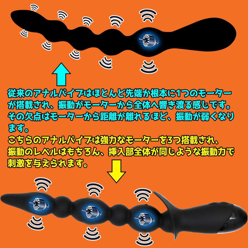 Anal Vibrator Vibrator Anal Plug Anal Beads Anal Development Anal Prostate Vibrator Anal Plug Vibrator Vibration Black [26cm/10 Patterns/USB