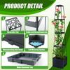 4-story Raised Planter Box with Trellis Plastic Raised Garden Beds and PP Trellis for Climbing Plants,Flowers,Vegetables