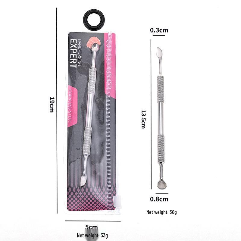 Easy Cut Stainless Steel Beveled Edge Hoof Pusher for Nail Art - Dead Skin Remover