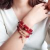 Adjustable Beaded Bracelet Bohemian Style Multi-layered Bracelet Set with Faux Pendants for Women Stackable Jewelry Set for Her