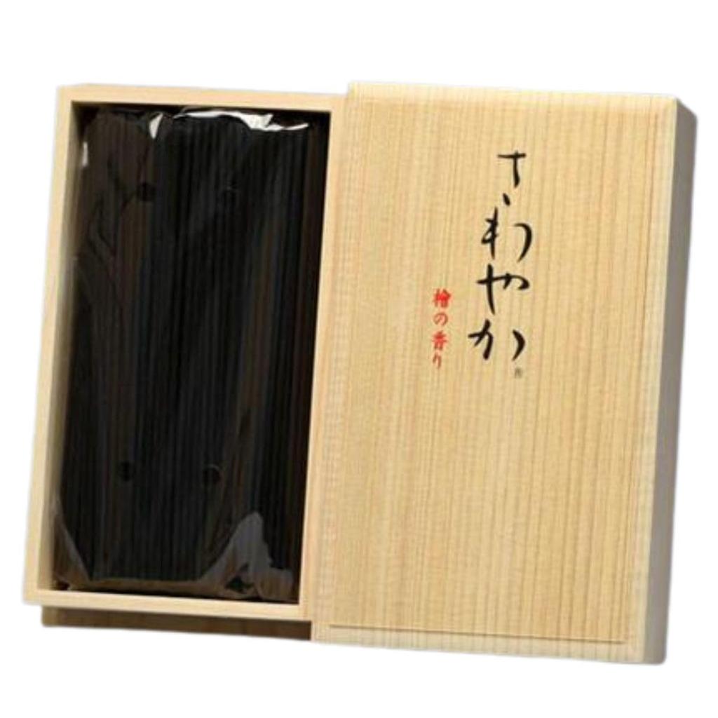 Baieido Sawaraka Hinoki Räucherstäbchen Kurzstock Paulownia-Box