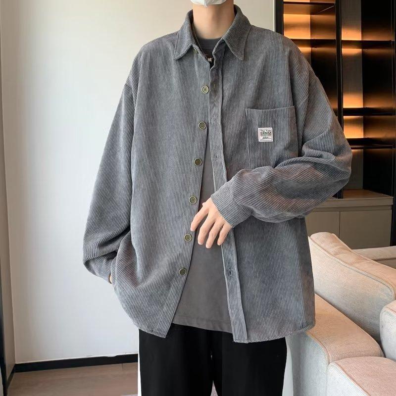 

Свободная рубашка с длинными рукавами XXXL серый