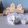 DIY Christmas Decoration Silicon Mould Christmas-themed Light Decoration Plaster Drip Mould Christmas House Elk Angel Mould Set